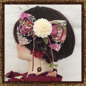 和装　髪飾り　卒業式　袴 乙女の恋するハイカラ柄リボン(全7デザイン)