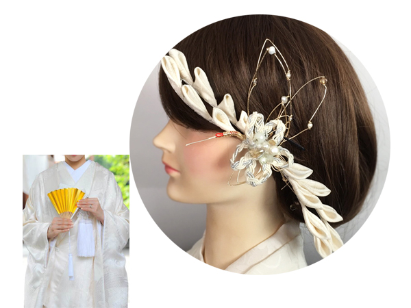 和装　髪飾り　結婚式（和婚）寿ヘッドドレス　清く美し鶴姫の舞