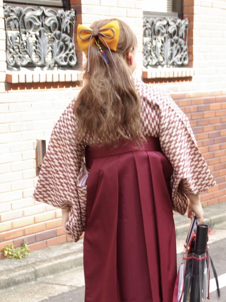 小学生　袴　レンタル　鎌倉　アンティーク着物と袴を組み合わせ　マリエフルリール大正浪漫店　