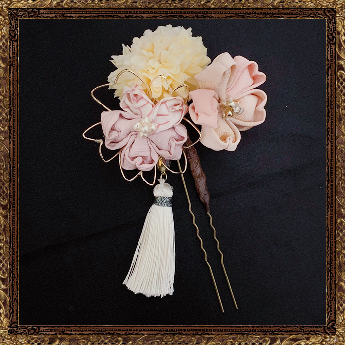 卒園式ママコーデ 卒業式ママ 入園式ママ 入学式ママ かんざし 桜