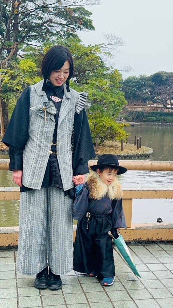 七五三3歳 七五三男の子 鎌倉 オシャレ カッコイイ 大正ロマン レトロ 着物リメイク