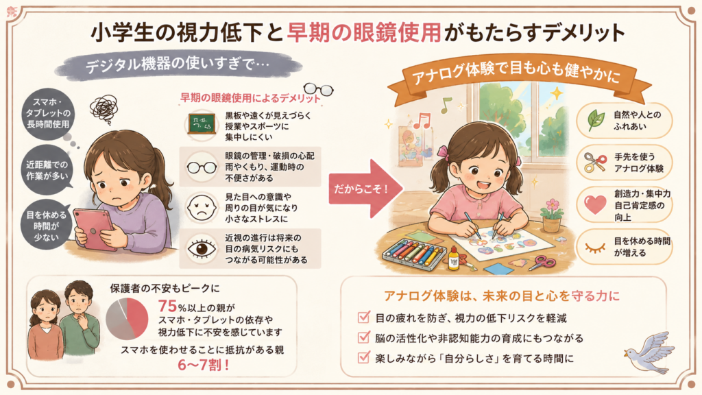 小学生 視力低下 スマホ依存 対策　予防　習い事