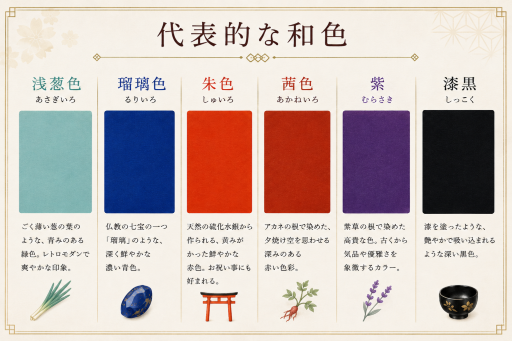 和色の読み方と色彩一覧（浅葱色・瑠璃色などの和色）